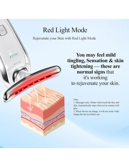 Masajeador Facial y de Cuello True Beauty Glow - Terapia Luz Roja