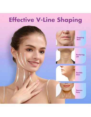 Correa reductora de papada Mr.Jing, máscara V-Line negra mediana