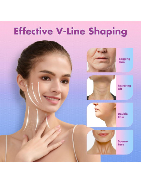 Correa reductora de papada Mr.Jing, máscara V-Line negra mediana