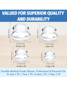 Juego de Ventosas de Silicona ELERA - 4 Tamaños para Masaje 2