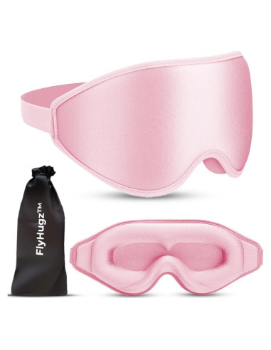 Máscara de Sueño 3D FlyHugz Rosa | Bloqueo 100% Luz, Sin Presión