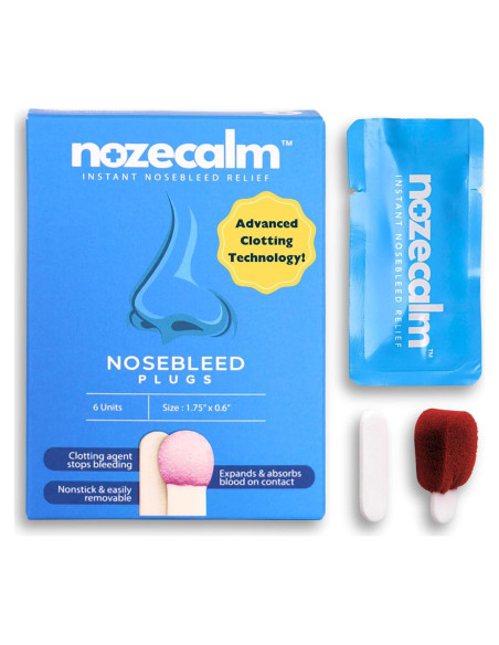 Detenedor de Sangrado Nasal NozeCalm - 6 Unidades - Hipoalergénico