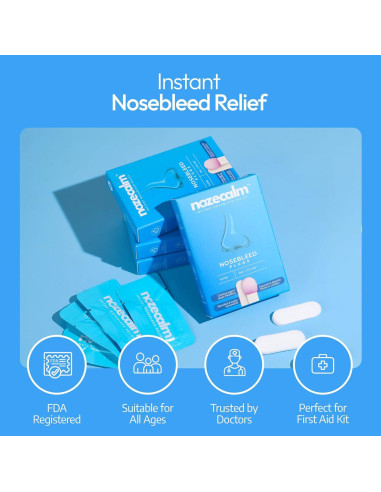 Detenedor de Sangrado Nasal NozeCalm - 6 Unidades - Hipoalergénico