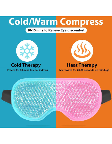 BeeVines Máscara de Ojos de Gel Refrigerante 2 Piezas