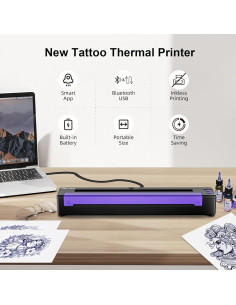 Impresora de Tatuajes Inalámbrica Meiyunprt P19 Bluetooth 2