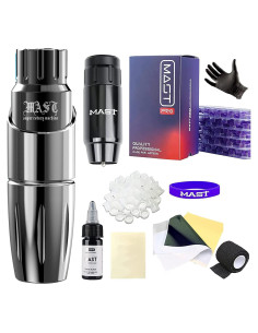 Kit de Máquina de Tatuaje Mast Tour Inalámbrica con 50 Agujas y Tinta