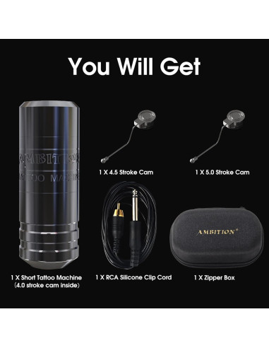 Máquina de Tatuaje Ambition Torped 32mm Rotativa Sin Escobillas