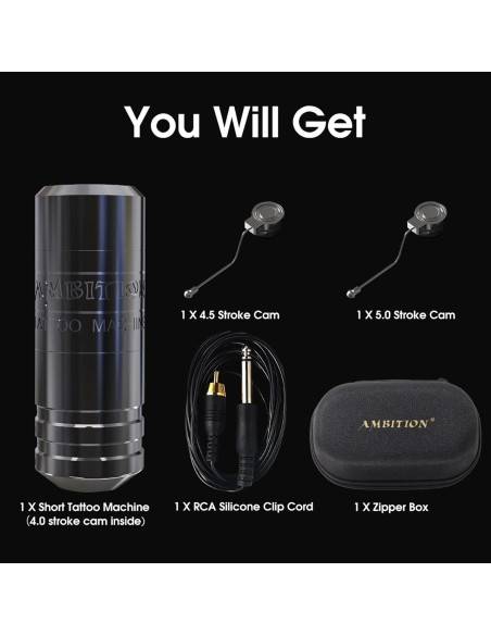 Máquina de Tatuaje Ambition Torped 32mm Rotativa Sin Escobillas