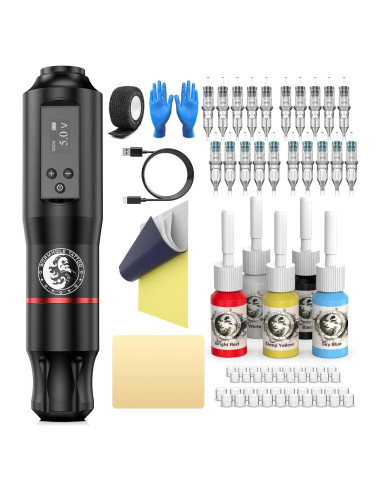 Kit de Tatuaje Inalámbrico Wormhole con Pantalla LED y Batería 1600mAh