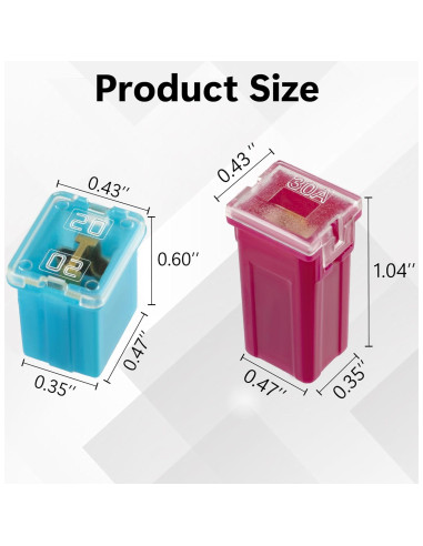 Kit de 10 Fusibles Automotrices BFXM 20A-60A Alto y Bajo