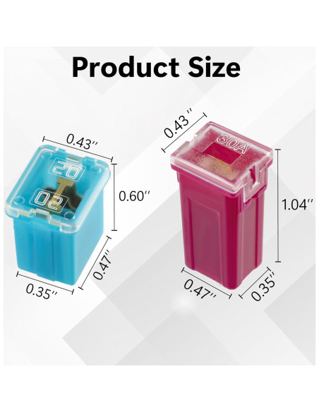 Kit de 10 Fusibles Automotrices BFXM 20A-60A Alto y Bajo