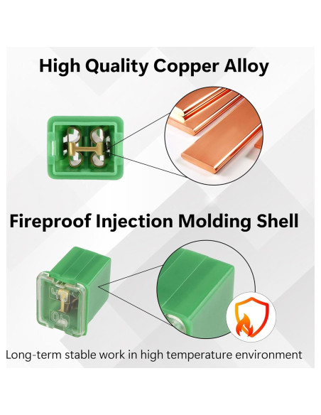 Kit de 10 Fusibles Automotrices BFXM 20A-60A Alto y Bajo