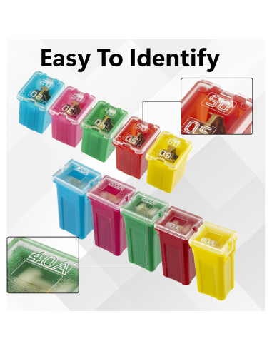 Kit de 10 Fusibles Automotrices BFXM 20A-60A Alto y Bajo