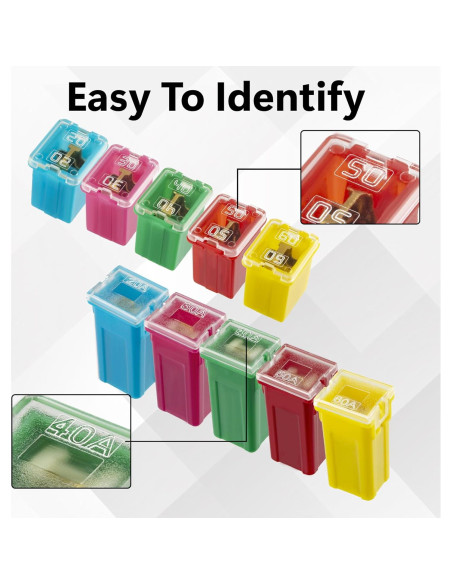 Kit de 10 Fusibles Automotrices BFXM 20A-60A Alto y Bajo