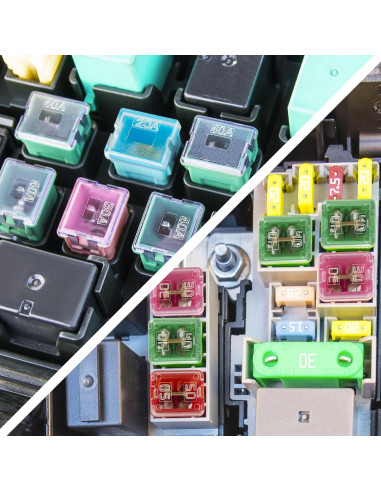 Kit de 10 Fusibles Automotrices BFXM 20A-60A Alto y Bajo