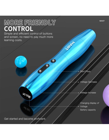 Kit de Tatuaje Inalámbrico MAST P20 con 2 Baterías y Agujas