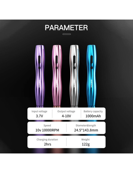 Kit de Tatuaje Inalámbrico MAST P20 con 2 Baterías y Agujas Kit de Tatuaje Inalámbrico MAST P20 con 2 Baterías y Agujas