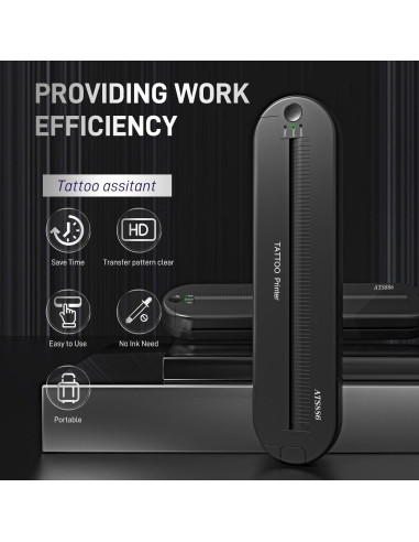 Impresora de Plantillas de Tatuaje YILONG ATS886L - Térmica Bluetooth