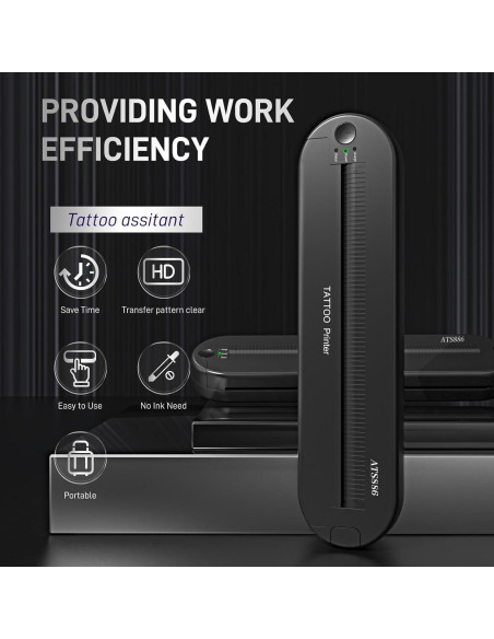 Impresora de Plantillas de Tatuaje YILONG ATS886L - Térmica Bluetooth