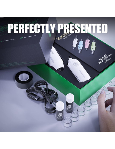 Kit de Tatuaje Dragonhawk S1 Inalámbrico con Agujas y Tintas