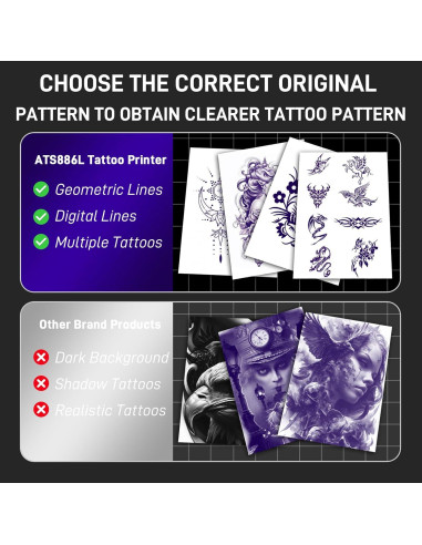 Impresora de Plantillas de Tatuaje YILONG ATS886L - Térmica Bluetooth