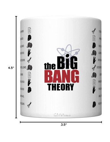Taza de Café Cerámica CJ Artisans Teoría del Big Bang 11oz