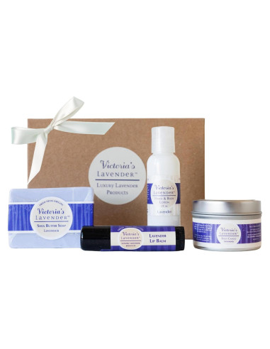Juego de Regalo de Lavanda Victoria - Jabón, Loción, Bálsamo y Vela