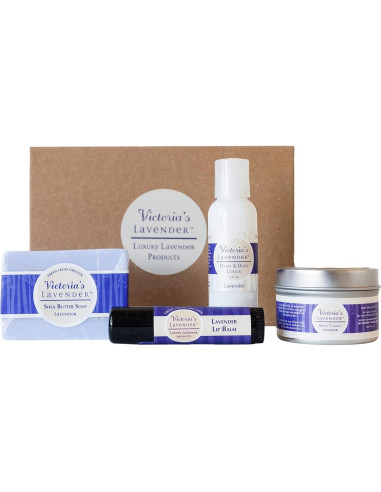 Juego de Regalo de Lavanda Victoria - Jabón, Loción, Bálsamo y Vela