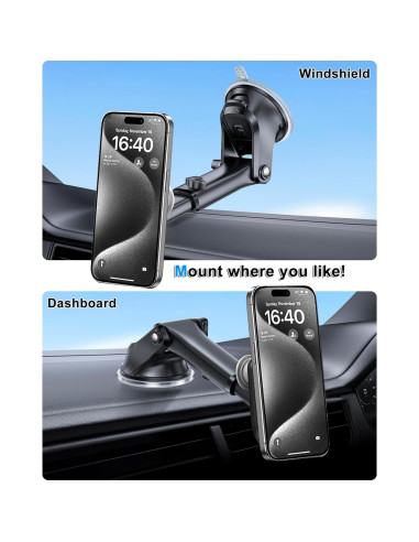 Soporte de Teléfono de Coche JIAYUE con Ventosa Ultra Fuerte