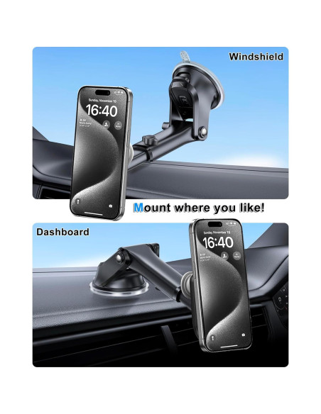 Soporte de Teléfono de Coche JIAYUE con Ventosa Ultra Fuerte