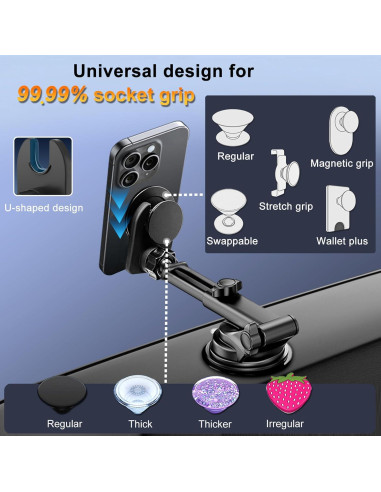 Soporte de Teléfono de Coche JIAYUE con Ventosa Ultra Fuerte