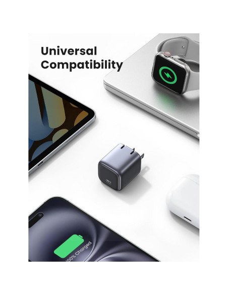 Cargador USB-C UGREEN 30W Plegable Compacto para iPhone y Galaxy Cargador USB-C UGREEN 30W Plegable Compacto para iPhone y Galaxy