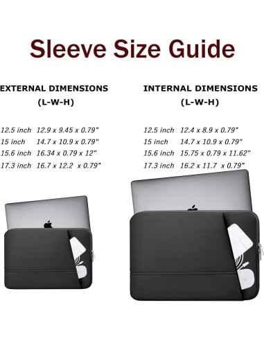 Funda para Laptop 12.5" TEDNETGO Impermeable con Bolsillo