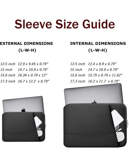 Funda para Laptop 12.5" TEDNETGO Impermeable con Bolsillo