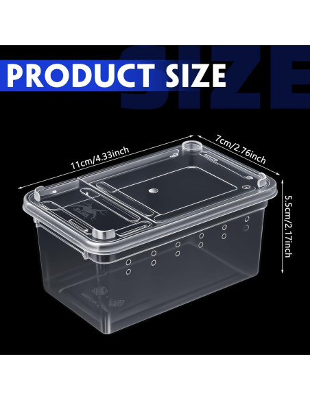 Caja de Cría de Reptiles Irenare 8 Pcs 11x7x7.5 cm