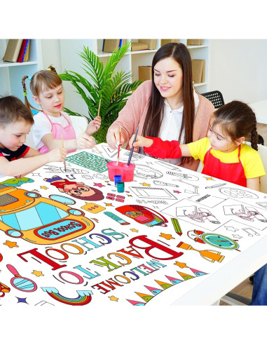 Póster Gigante para Colorear Leezead 110x80 cm Regreso a Clases