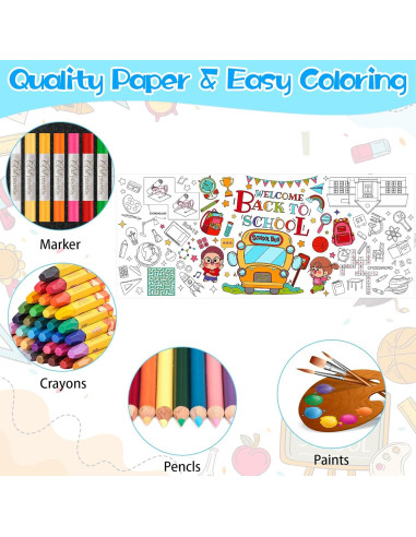 Póster Gigante para Colorear Leezead 110x80 cm Regreso a Clases