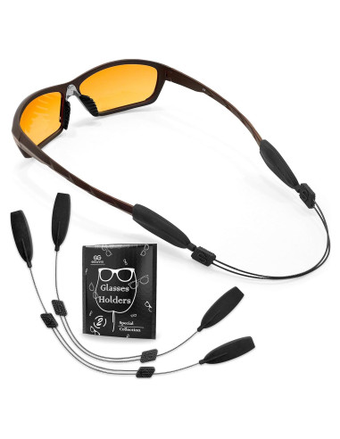 Soporte de Cuerda para Gafas SIGONNA - 33 cm - Negro - 2 Pcs