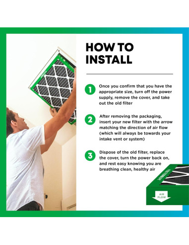 Filtro de aire Filterbuy 10x10x1 MERV 8 con carbón activado