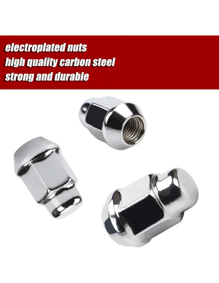 Tuercas de Rueda FLYCLE 12x1.5 Cromo 20PCS Asiento Cónico