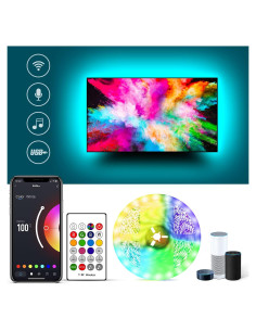 Tira de Luz LED HAMLITE 3.8m RGBW 6500K para TV 81-140cm