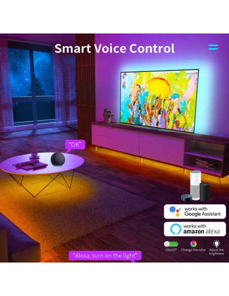 Tira de Luz LED HAMLITE 3.8m RGBW 6500K para TV 81-140cm Tira de Luz LED HAMLITE 3.8m RGBW 6500K para TV 81-140cm