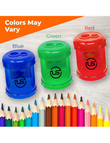 Sacapuntas Manual Doble Orificio Ultimate Stationery Azul 3 Pzas