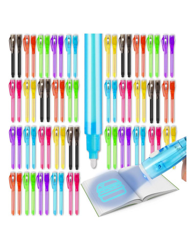 70 Bolígrafos de Tinta Invisible UV Daemson - 7 Colores