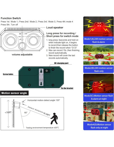 Detector de Movimiento Solar ROYELLE con Sirena y Control Remoto
