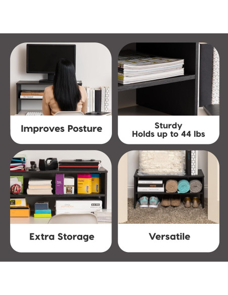 Soporte Organizador de Monitor IRIS USA 2 Niveles Negro