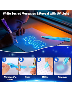 70 Bolígrafos de Tinta Invisible UV Daemson - 7 Colores 2