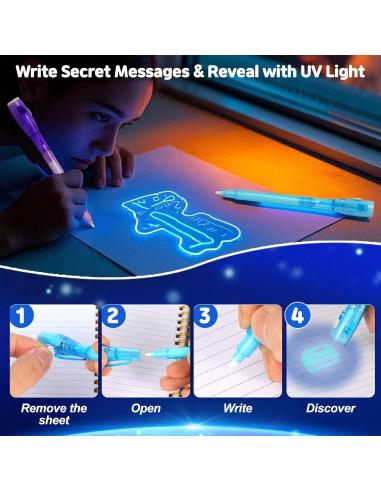 70 Bolígrafos de Tinta Invisible UV Daemson - 7 Colores