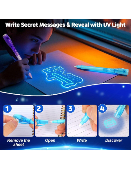 70 Bolígrafos de Tinta Invisible UV Daemson - 7 Colores
