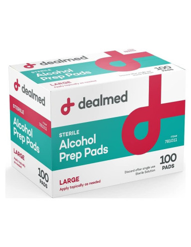 Toallitas Antiséticas de Alcohol Dealmed - 100 Unidades Sin Látex